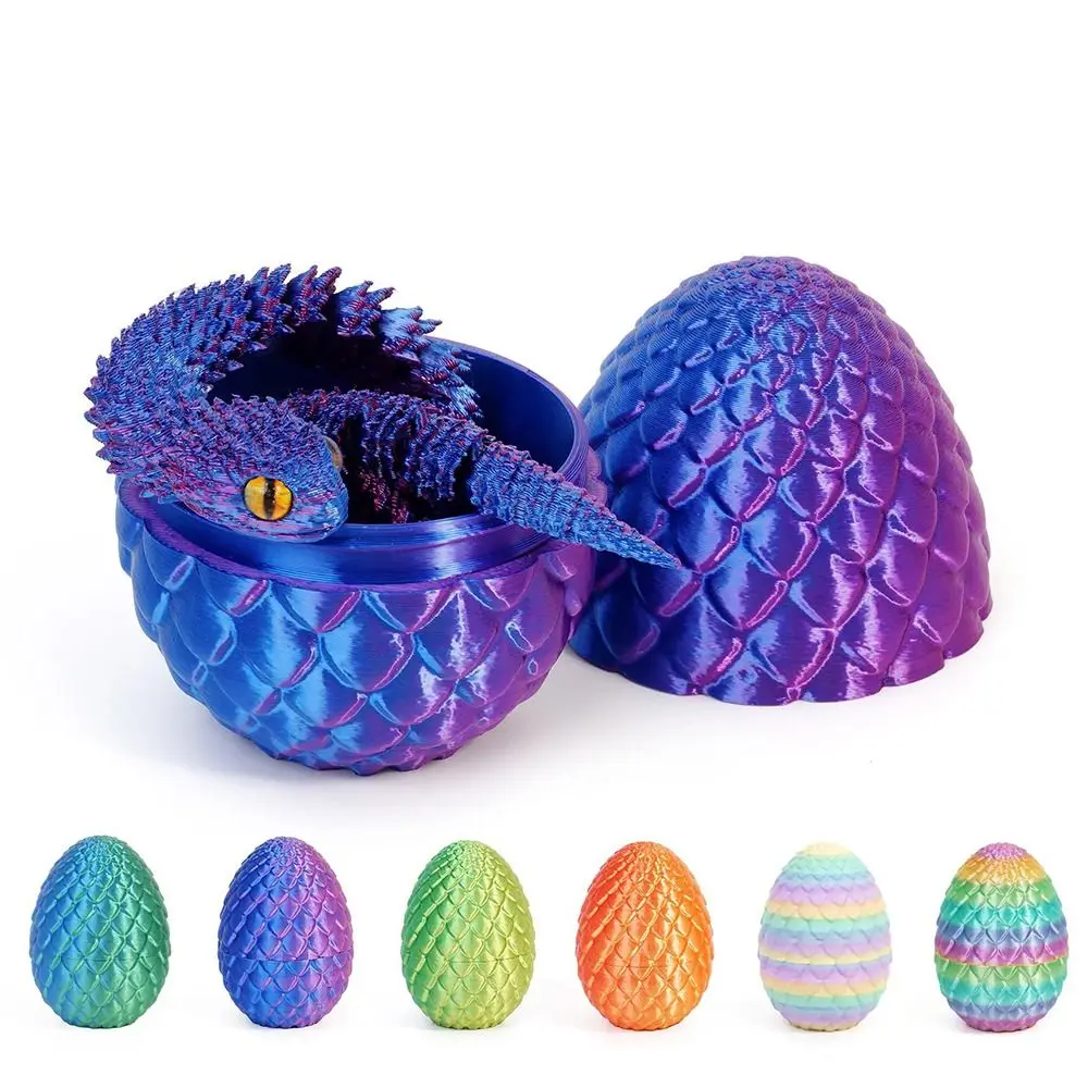 Creative 3D Printed Snake Toys Snake Egg All-in-one Molding 3D Printed Egg Candy Color Gradient Flower