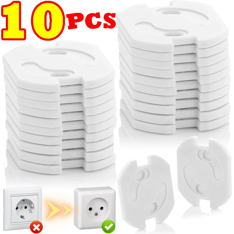 1-10pcs EU Power Socket Cover Kids Child Electrical Outlet Safety Guard Anti Electric Shock Plugs Protector Rotate Covers