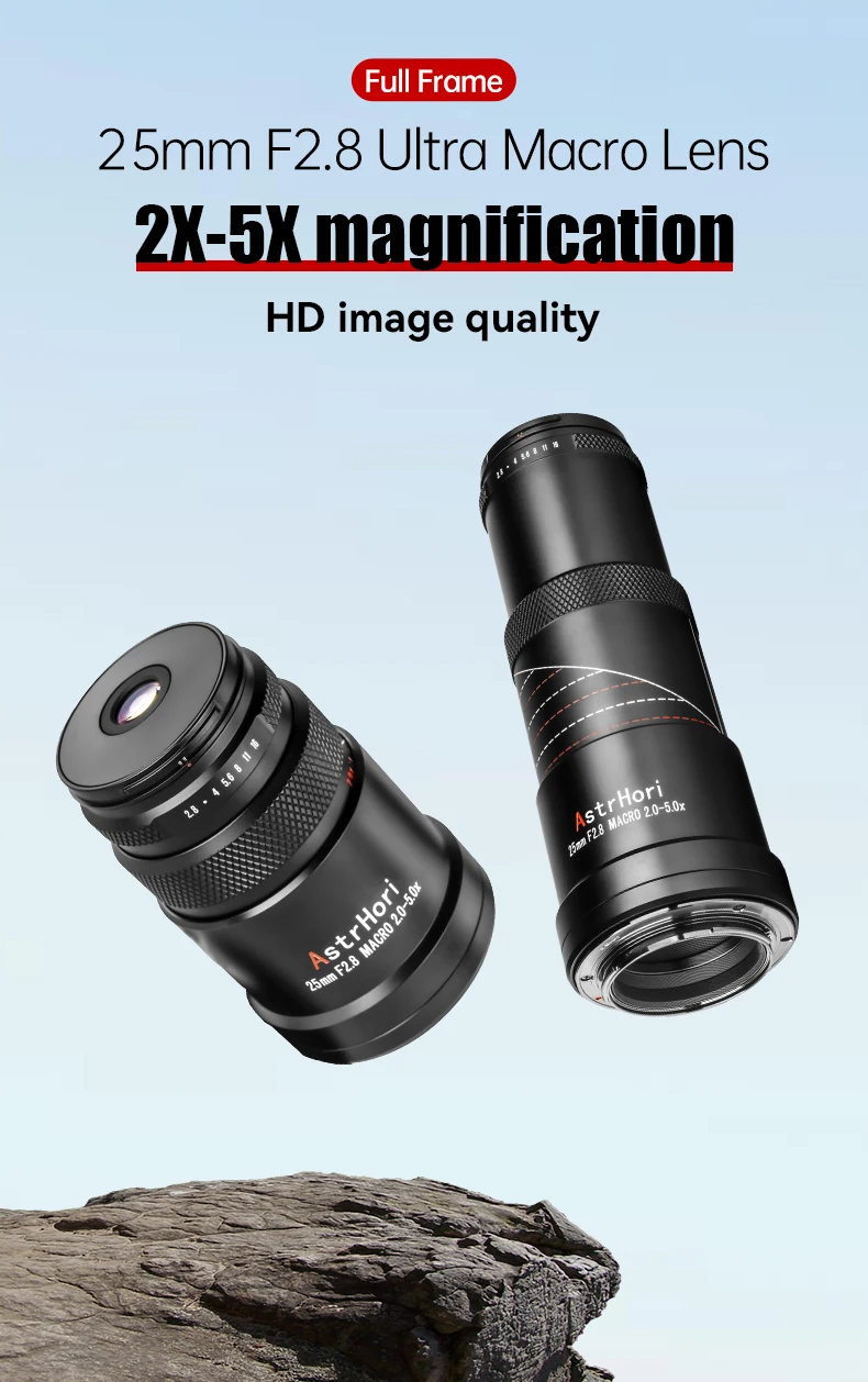 AstrHori 25mm F2.8 2X-5X Full Frame Ultra Macro Lens for Sony E RF