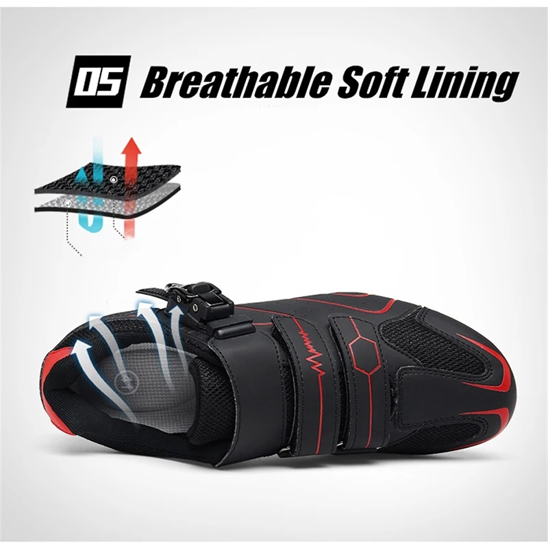 Mountain Bike Shoes Mens Cycling Shoes MTB Shoes Quick Ratchet Buckle Compatible with SPD System Pedal for Indoor and Outdoor Mo 4