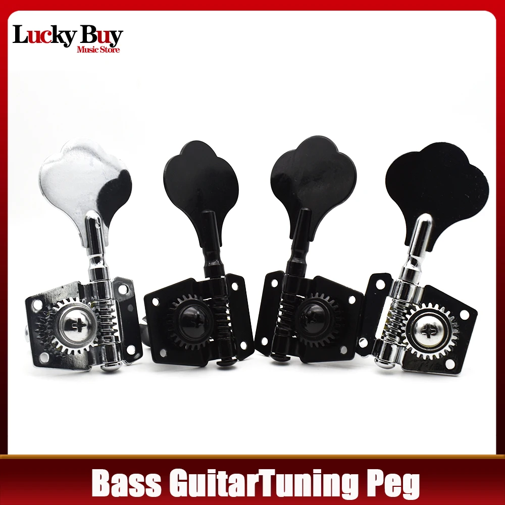 

4R 4L 2R2L Opened Electric Bass Guitar Tuning Pegs Machine Heads Tuners for Bass Chrome Black