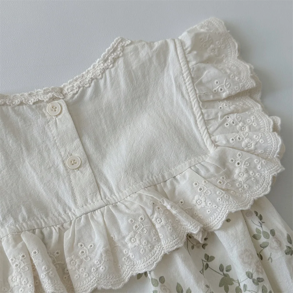 Cotton Baby Girl Bodysuits Summer Floral Onesie