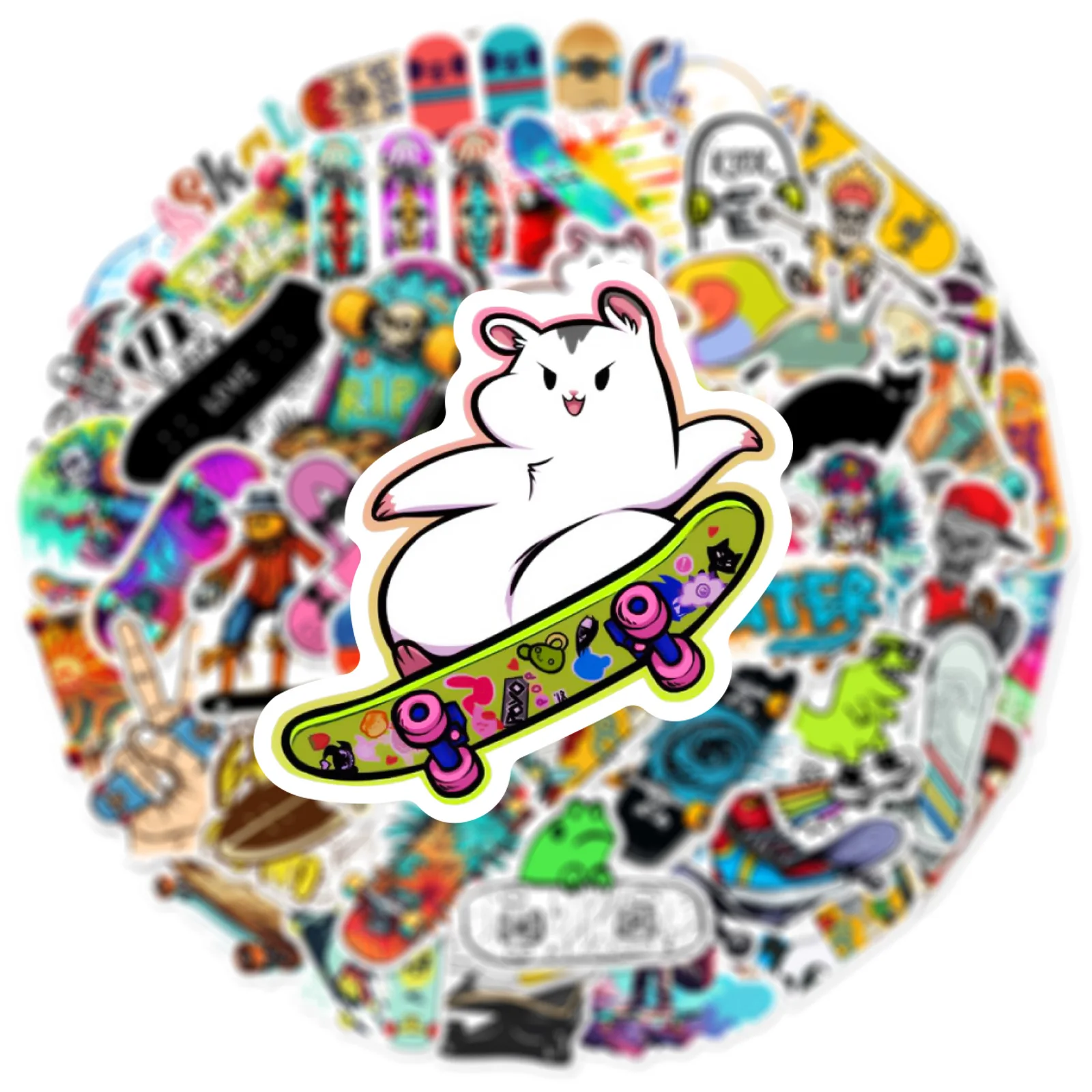 Kirschblüten Aufkleber Sakura Stickers 50 Stück Skateboard Graffiti Aufkleber Motorräder Fahrrad Snowboard Gepäck Laptop Auto Koffer für Kinder und Jugendliche Wasserdichte Vinyl Decals