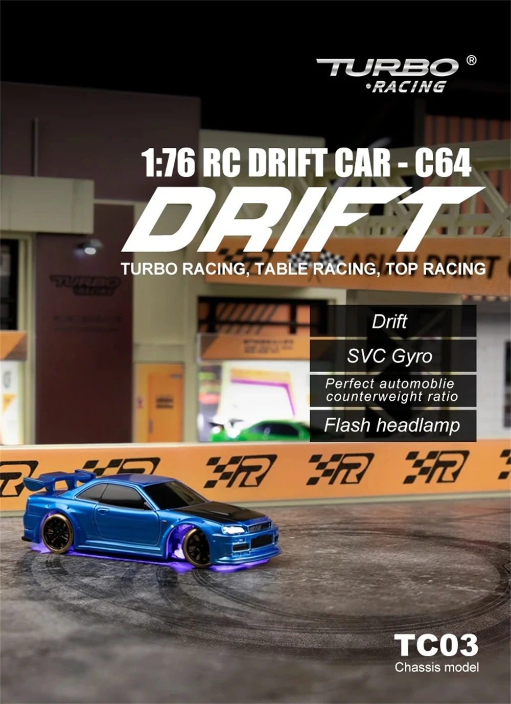 Turbo Racing C64 RTR 1/76 2.4G RWD Mini Drift RC Car Built