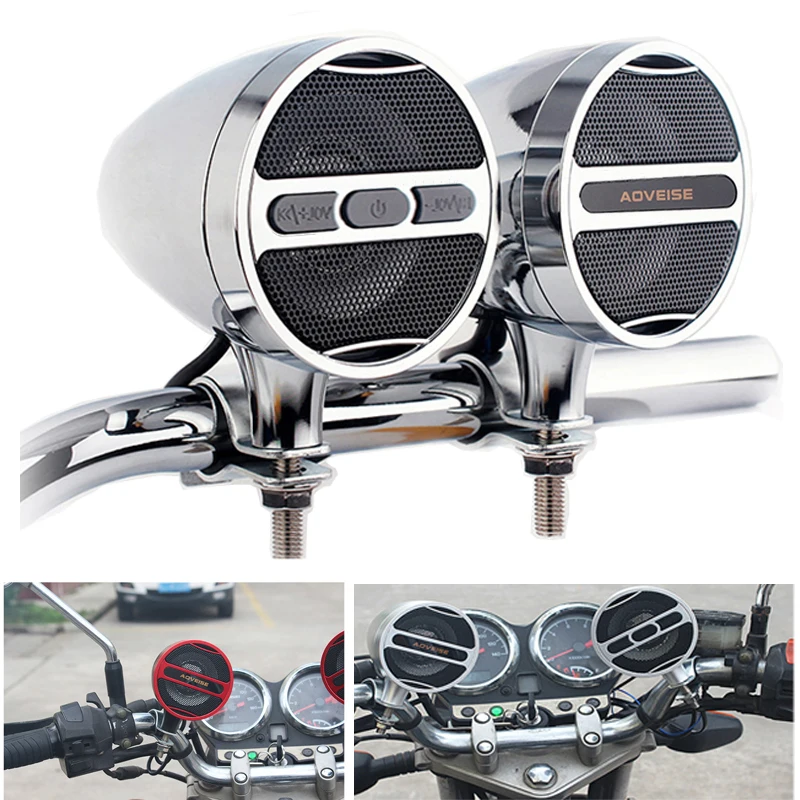 Motorcycle Bluetooth-compatible Speaker Waterproof 12V MP3 Player FM Radio USB Music Player Stereo MT473 For 7/8-1.25 Handlebar motorcycle speaker