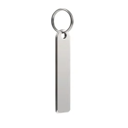 Customized Laser Engraved Stainless Steel Keychain - Unique Personalized Gift - Different text (Silver)