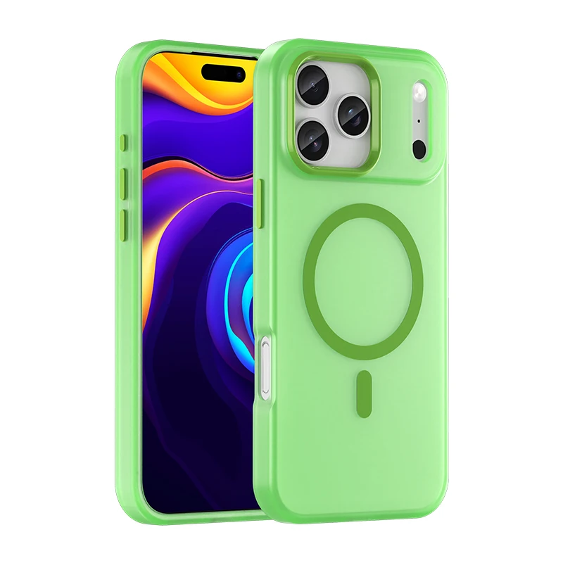 Shockproof Matte Transparent Case with MagSafe Compatibility and Wireless Charging Capability