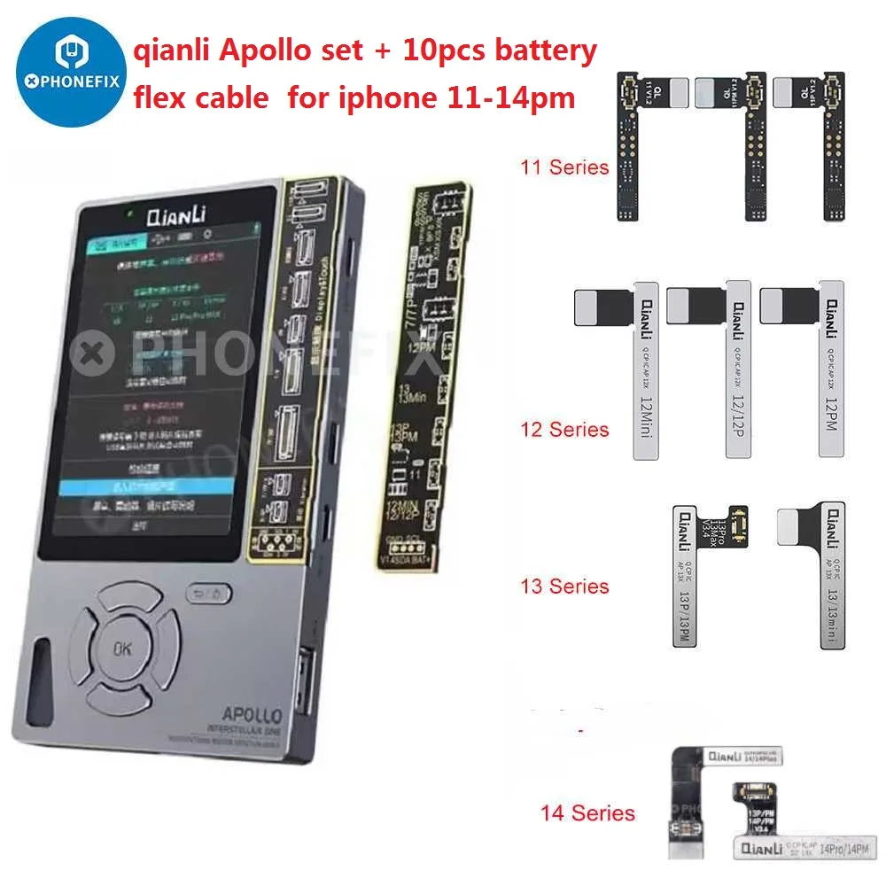 Qianli Apollo interstellar One 6 in 1 For iPhone Fixed Photosensitive Original Color Data Line Detection Battery Code Read Write