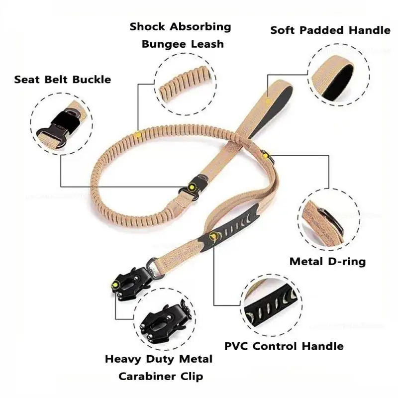 Durable Reflective Dog Leash with Dual Padded Handles for Comfortable Control