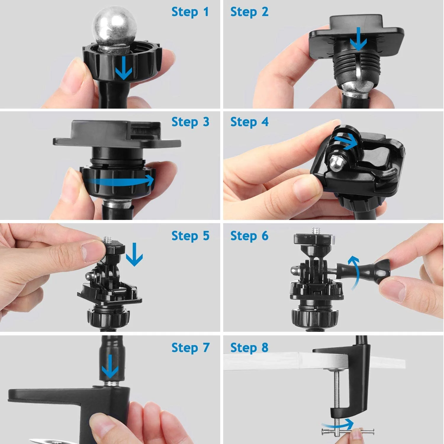 Webcam Stand Upgraded Webcam Mount Stand with Flexible Gooseneck Arm and Clamp Suit for Logitech C920,C922,C930 camera holder