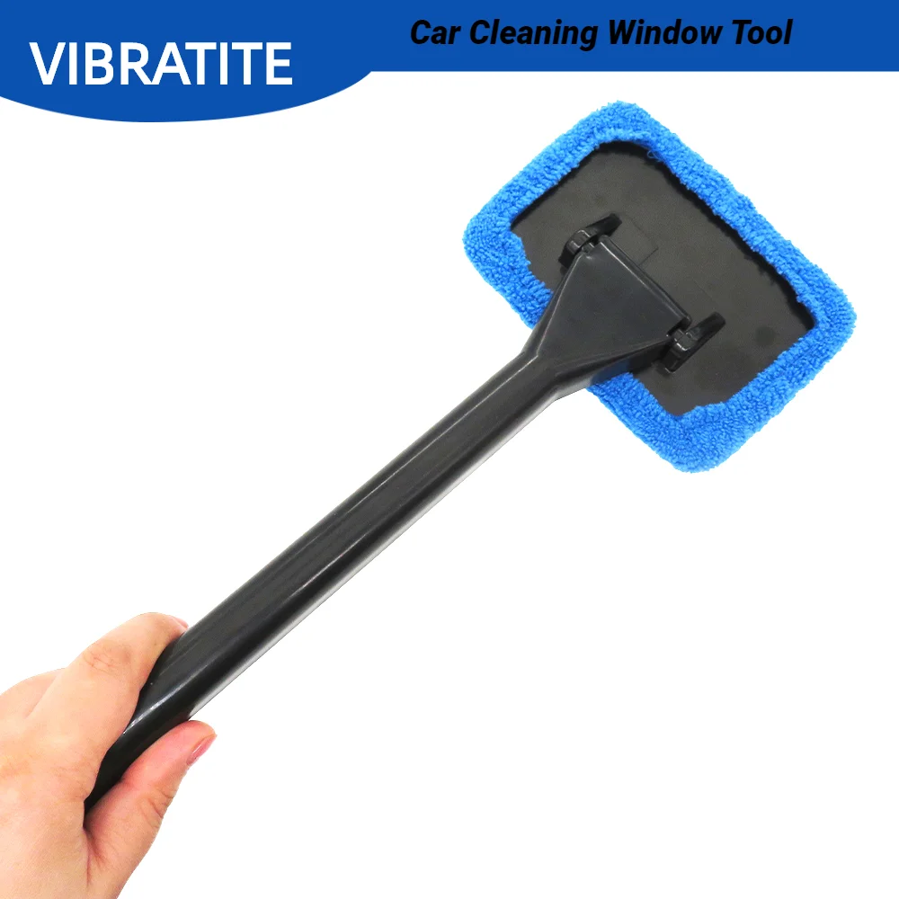 Generic Windshield Cleaning Tool, Car Window Cleaner with 4 Washable  Reusable Microfiber Pads, Extendable Long Handle