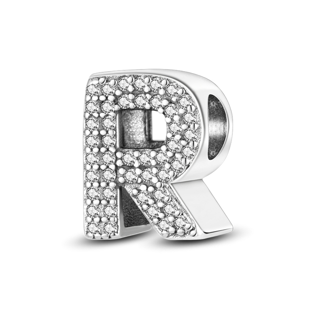 Sale 100% 925 Silver Color 26 letters A-Z series Charm Bead Fit Original Pandora Bracelet Bangle For Women Jewelry Gift 2022