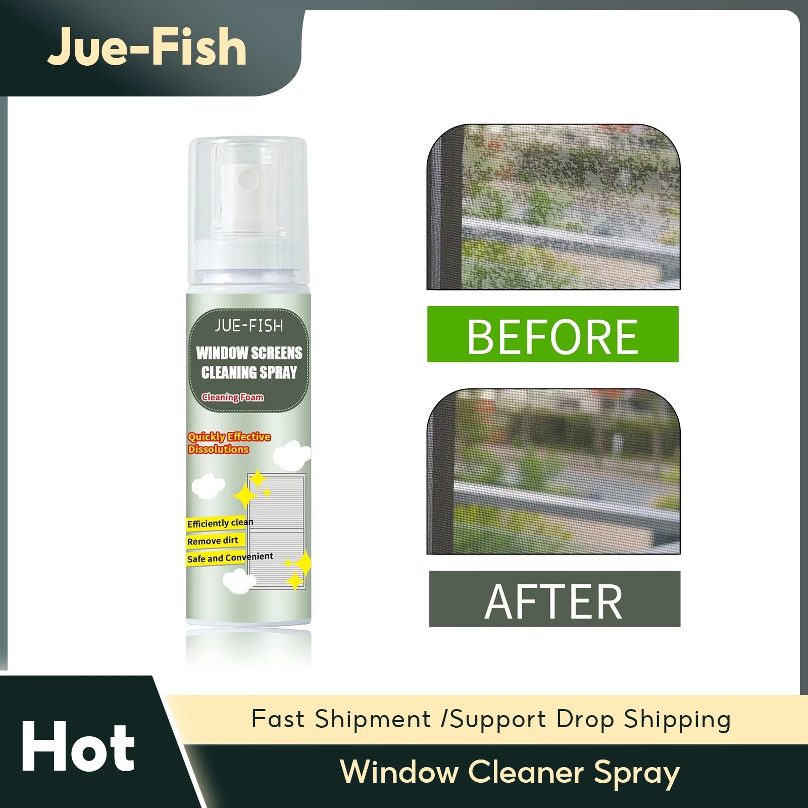 

Window Cleaner Spray Mesh Screen Cleansing Dirt Stains Removal Multifunctional Anti Dust Household Screen Window Cleaning Agent