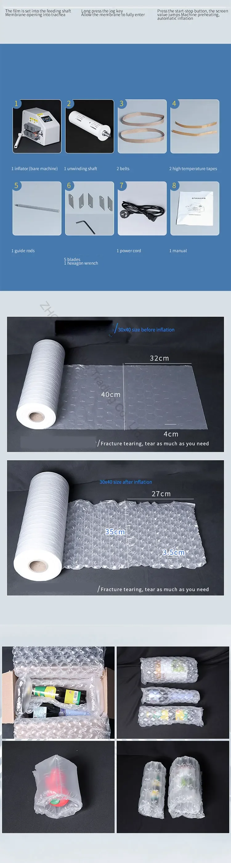 Gourd Film Inflator Bubble Pillow Bubble Pad Filling Bag Multifunctional Autom