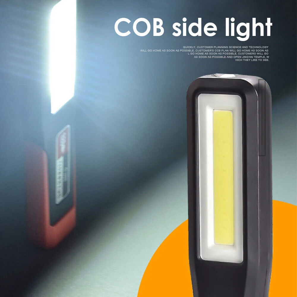 Portable LED Work Light COB Magnetic Flashlight Super Bright Mechanic Car Emergency Light Rechargeable Magnetic Warning Lighting