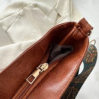 Wide Geometric Strap Shoulder Bag Large Capacity Crossbody Bags For Women,Retro Pu Leather Women’s Bag For Shopping Travel