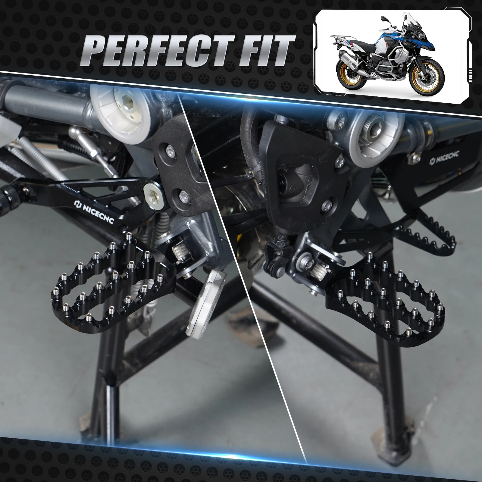 Für BMW R1250GS R1200GS Vergrößerte Fußrasten Fußstütze Bremspedal Trittplatte R1250SG 2019 2020 21 22 2023 R1200GS 2013-2018 – Detail 4