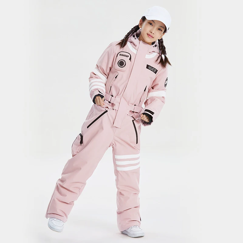 Children Onepiece Ski Suits Boys Girls Snowboard Suit Overalls Windproof Waterproof Kids Ski