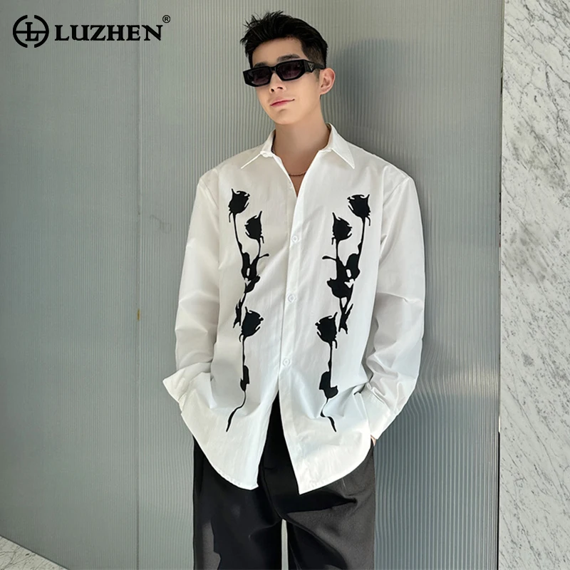 

LUZHEN 2024 New Trendy Printed Design Long Sleeved Shirts Original Fashion Elegant Men's Tops Korean Reviews Many Clothes LZ2985