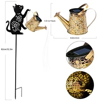 1 Outdoor Solar Cat/Dog Silhouette Watering Can Light - Hanging Solar Garden Decor for Lawn, Backyard, Pathway, and Patio 5
