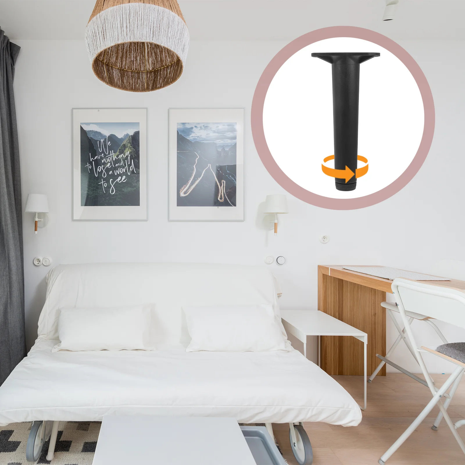 

4 шт. опорная рамка для кровати, сменные регулируемые детали, центральные ножки, стойка, черные рамки