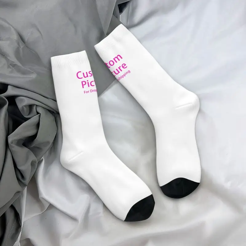 Personalized Custom Photo Logo Dress Socks Mens Womens Warm Fashion Customized DIY Print Crew Socks