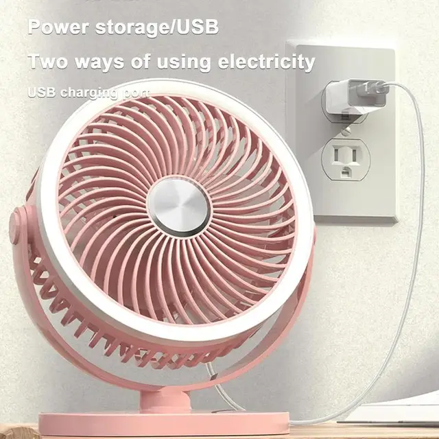 Íróasztal Ventilátor Akkumulátorral Működtetett Állítható Forgó Csendes Hálószobához 5V Air Circulator Strong Airflow Otthoni Irodákhoz - Image 5