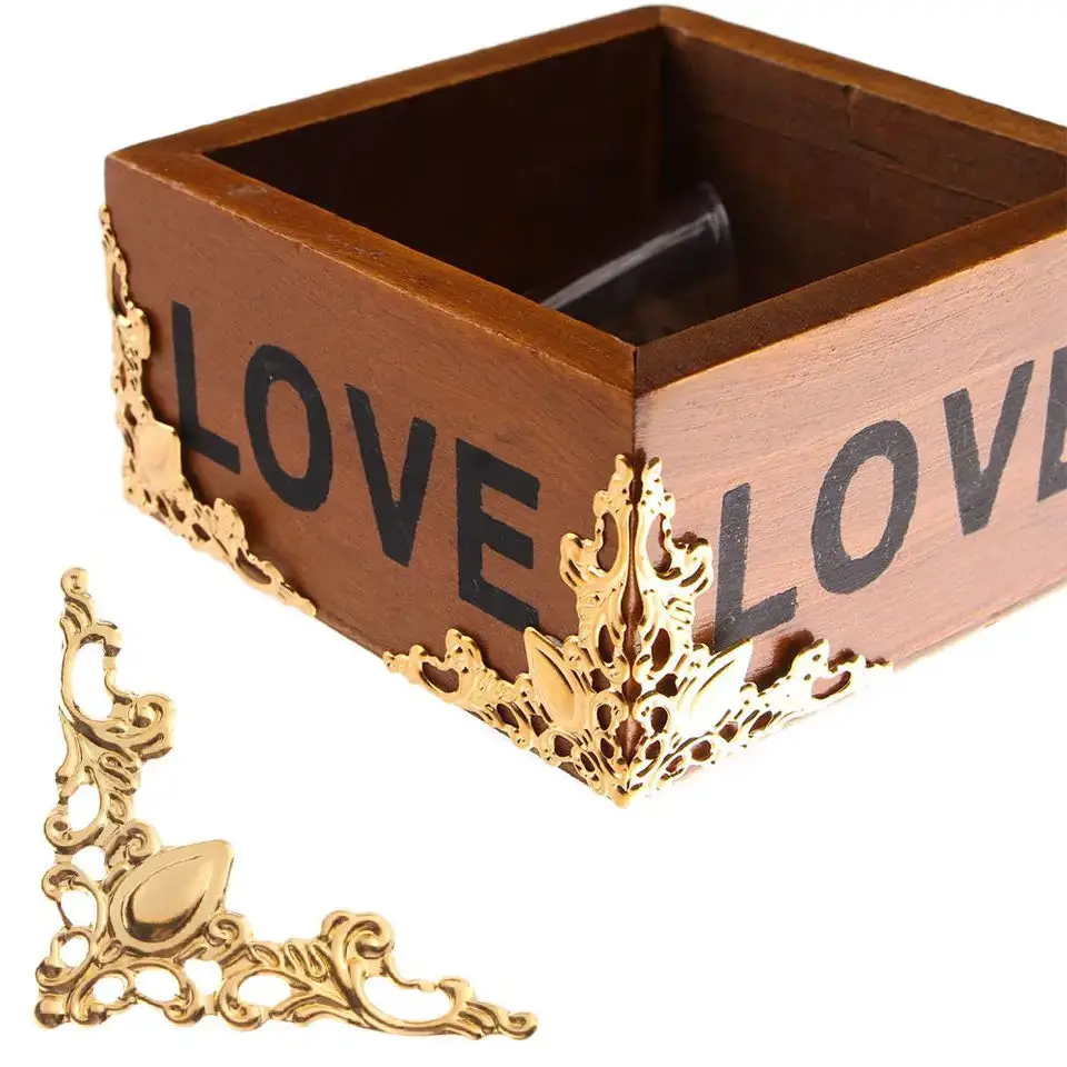 Wood Box Feet Protector Furniture Corner Protector Decorative Corner Cover 24pcs For Jewelry Chest Etc.