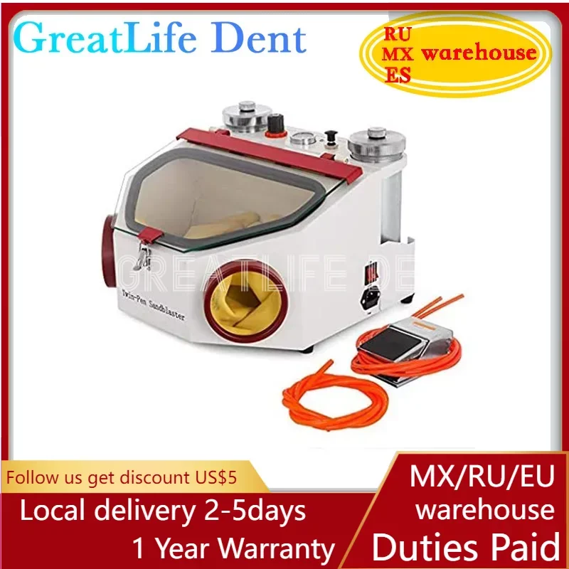 Greatlife Twin Double Pen Dental Lab Equipment Dental Air Prophy Air Polisher Sabbiatrice Macchina Per Sabbiatura Dentale