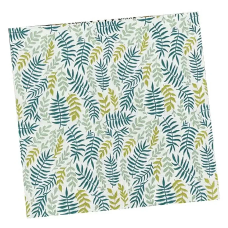 20pcs/pac Colorful Printed Napkins 2 Layer Leaf Flower Paper Party Wedding Folding Disposable Wine Glass Placemats 2 Ply 33*33cm