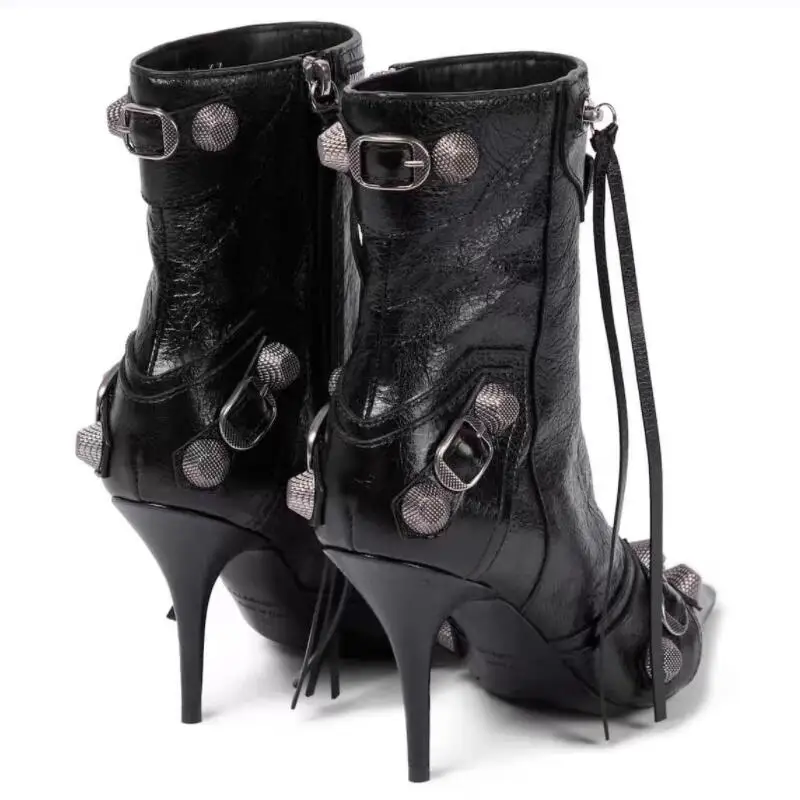 rivets studded ankle boots