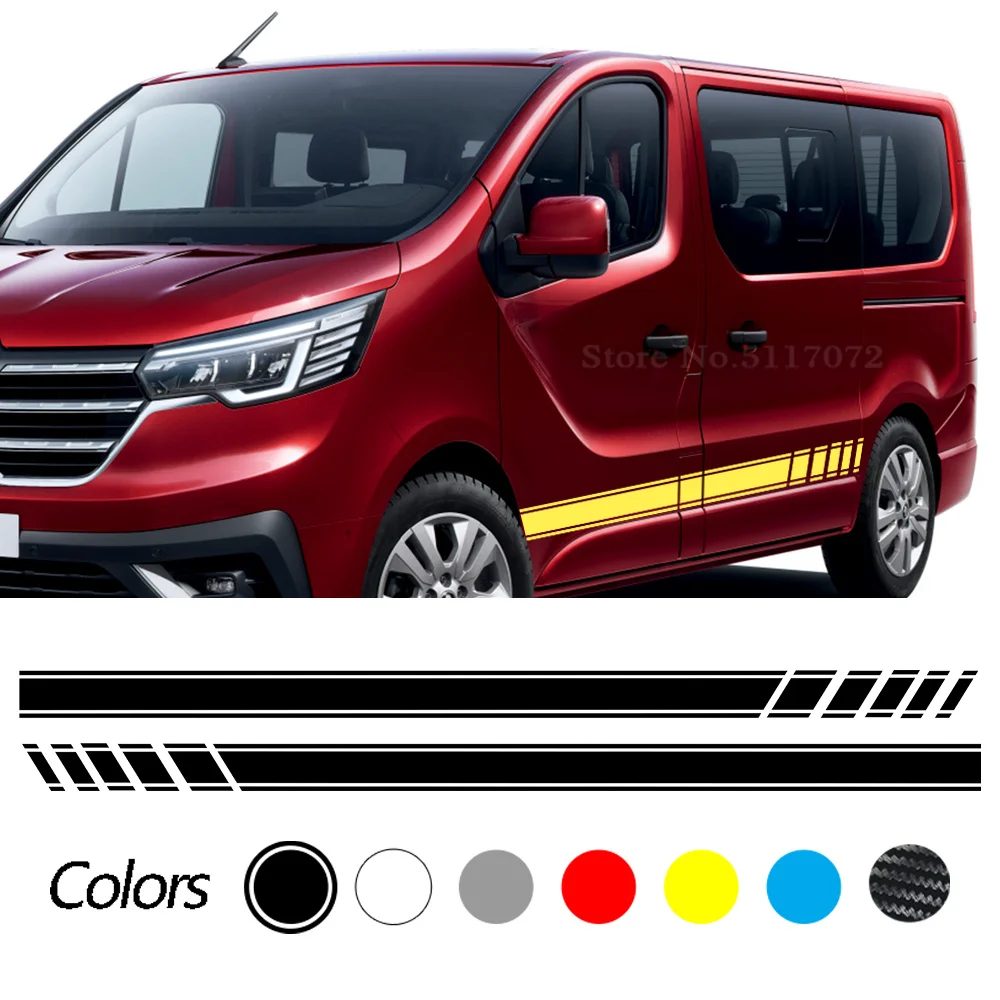 2 Pz Adesivi Porta Auto Per Renault Trafic 3 2 Fiat Talento Nissan Nv300 Vauxhall Vivaro Camper Van Vinile Pellicola Decalcomanie Accessori