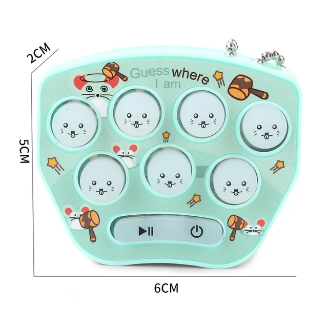 Pocket Mini Whack-a-mole Game Console Adult Children Parent-child Interactive Leisure Puzzle Cute Cartoon Toy With Keychain XPY 6