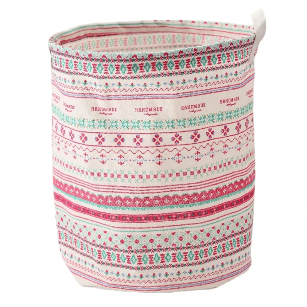 Dirty Cloth Basket Folding Toy Cloth Storage Basket Storage Bucket Washing Basket Household Fabric Art Storage Basket Bag Cute 4