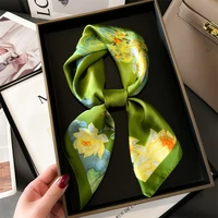 70cm Hair Print Summer Silk Feeling Scarf For Women Fashion Neck Tie Hand Bag Foulard Wrist Kerchief Shawl Wraps Hajib - Image 5