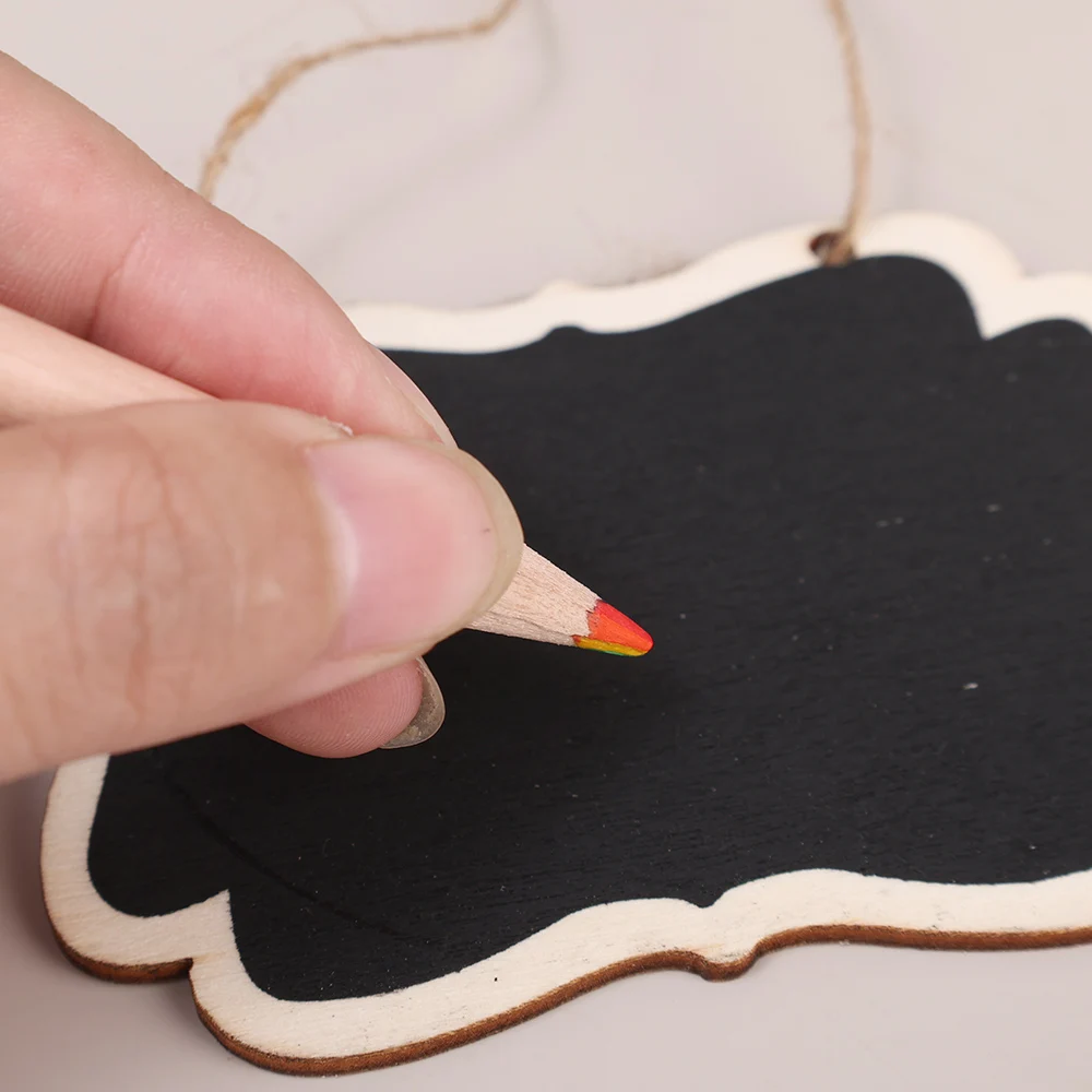 Hanging Wooden Double Side Blackboard DIY Detachable Lanyard Message Board Wedding Party Decoration Chalkboard Reusable