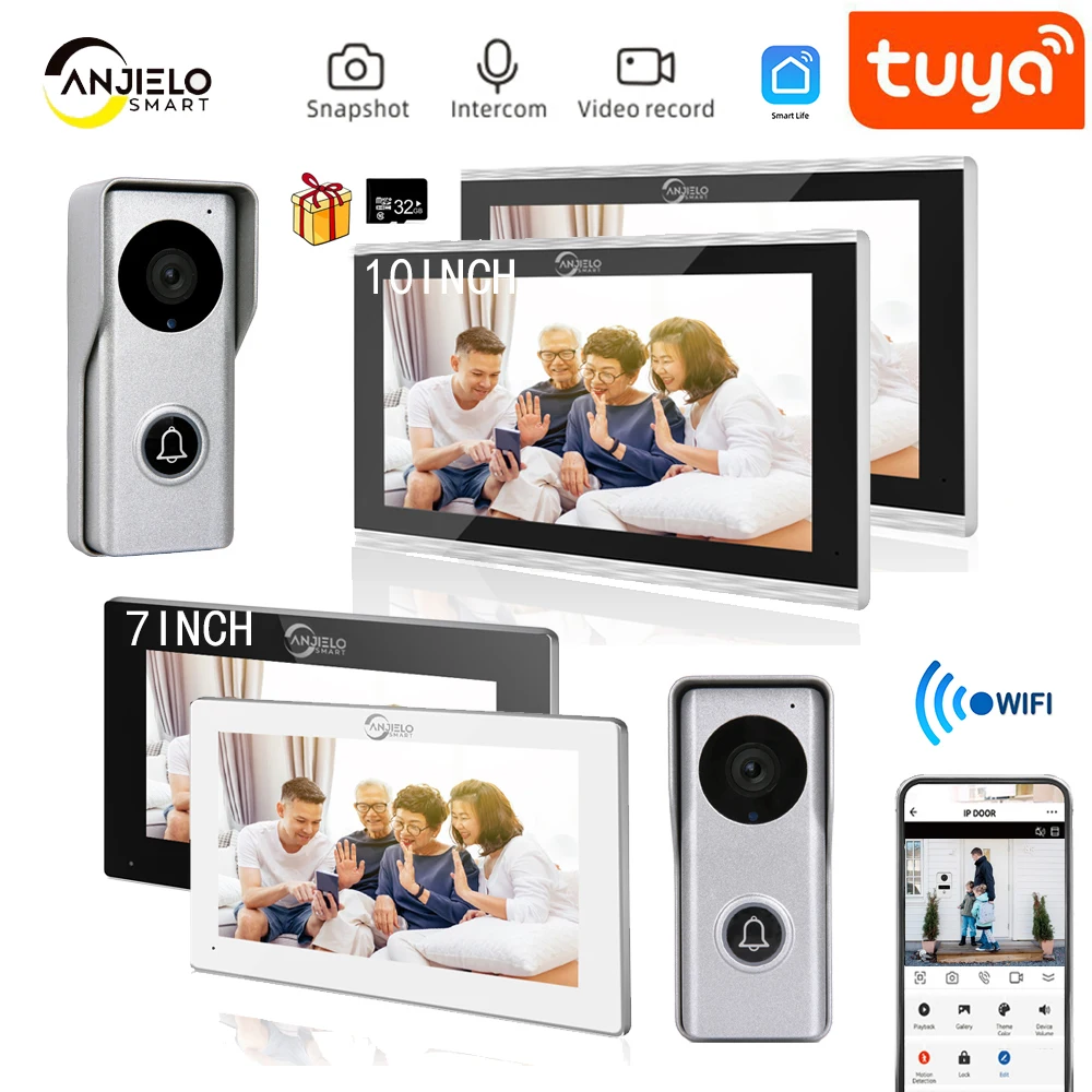 Videocitofono Wifi Tuya Da 7/10 Pollici Citofono Residenziale Per Telecamera Di Sicurezza Domestica Citofono Campanello 1080P Casa Privata