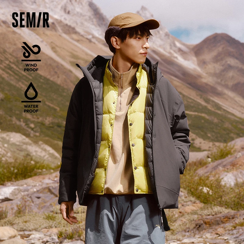 Semir Down Jacket Men Rainproof and Windproof Parka Winter New Warm Casual Outerwear