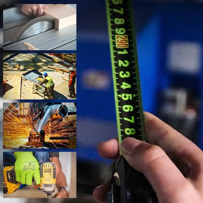Self Locking Fluorescent Steel Tape Measure High Precision Thickened Wear-resistant Measuring Tape 5-meter Widened Meter Ruler Tape Measure Measuring Tape