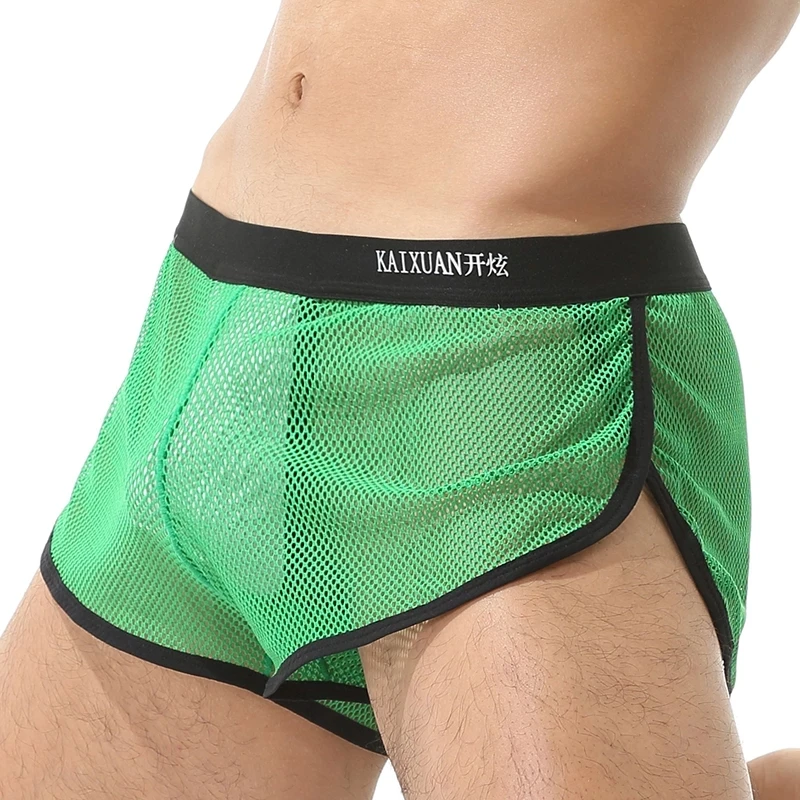 Fashion Nylon Mesh Transparent Man Sexy Comfortable Breathable Boxers  Panties Male Gay Shorts Exotic Underwear