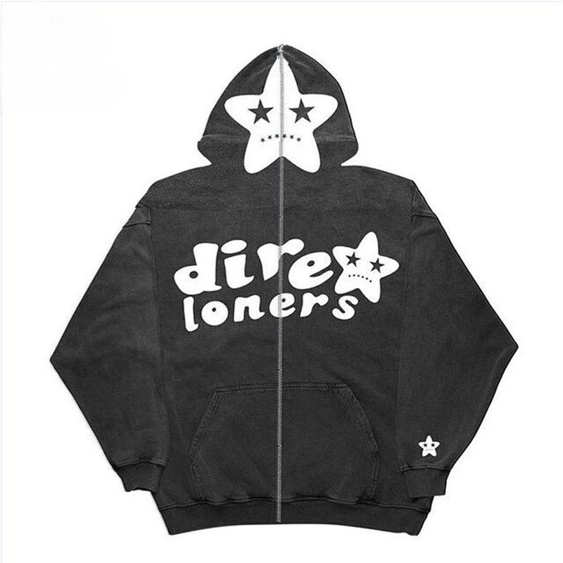 

2023 autumn and winter new style loose lazy style printed hooded sweatshirt women's trendy ins jacket cardigan student y2k tops