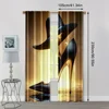 2pcs, Curtains 2D print Modern high heels Machine Washable (without rod) Thermal Insulation, and Room Darkening Functions Ldeal 4