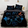 Gamer Duvet Cover for Boys Gaming Cool Games Gamepad Bedding Kids Teen Gifts Video Game Controller Modern Gradient Red and Blue 2