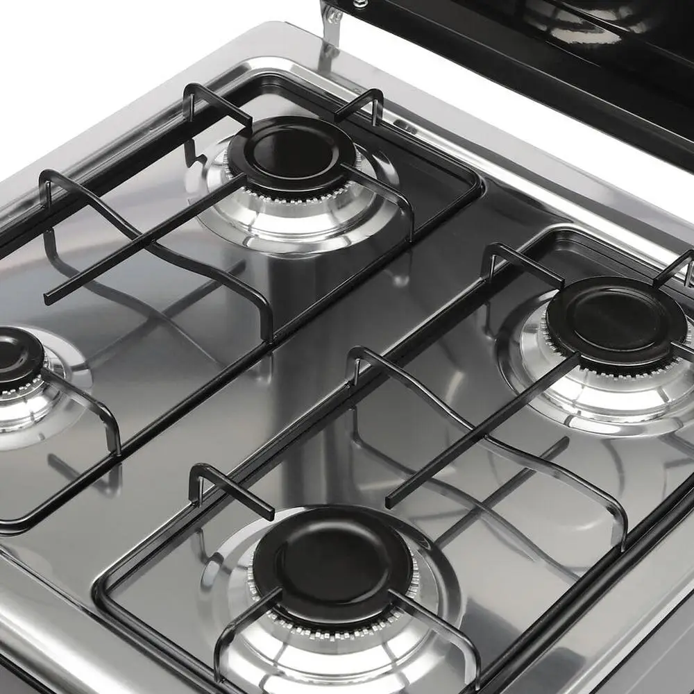 Portable Gas Stove Camping Burner Windshield Stand 4 Burners High Heat Flame Control Compact Cooking Support Rack Easy Operation 4