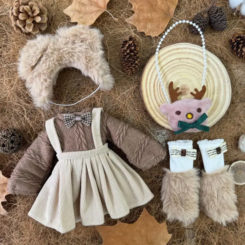 Winter Dress and Adorable Hat Set for 30cm BJD Dolls – Perfect Gift Outfit