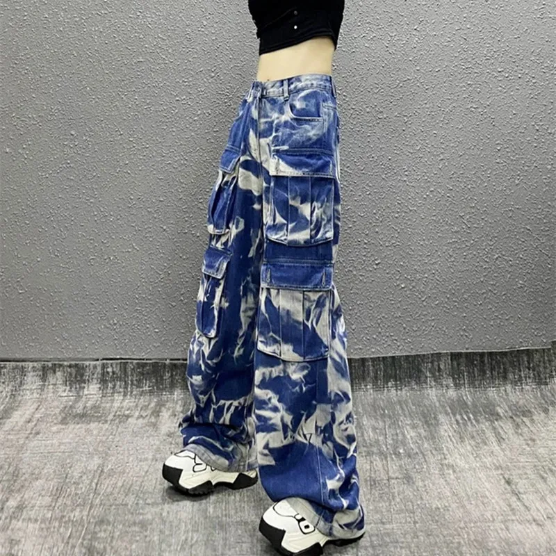 2024 Ropa Y2K Streetwear Tie Dye Multi Pockets Baggy Jeans 2024 Ropa Y2K Streetwear Tie Dye Multi Pockets Baggy Jeans