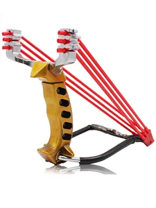 Мощная Рогатка с упором для запястий, для охоты на открытом воздухе, из цельнометаллического материала, для больших нагрузок, для рыбалки и ...