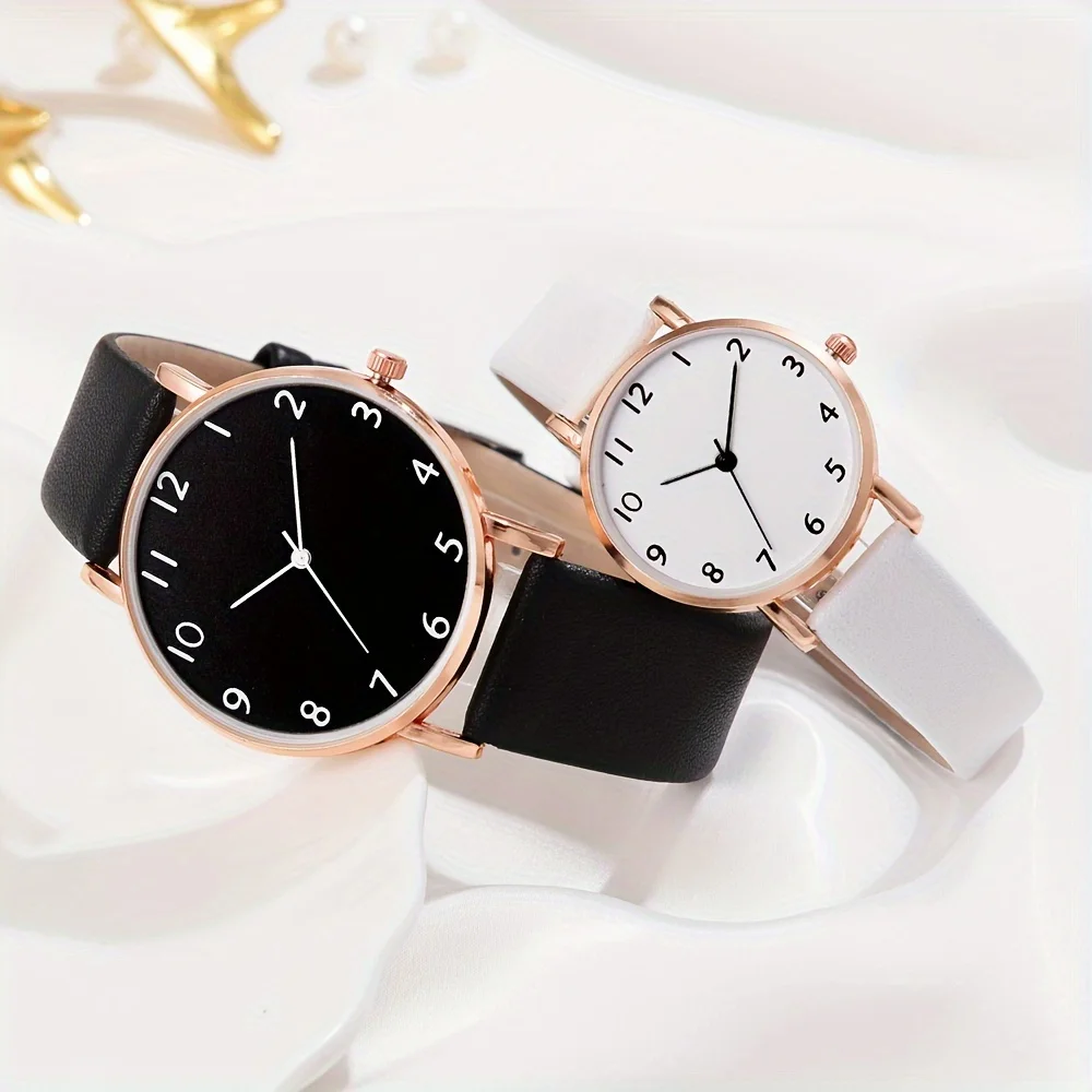 Couple Fashion Watch 4 Piece Fashionable Casual Minimalist Leather Watch Women's Minimalist Dial Quartz Watch quartz watch womens watch digital watch digital wristwatch fashion couple watches
