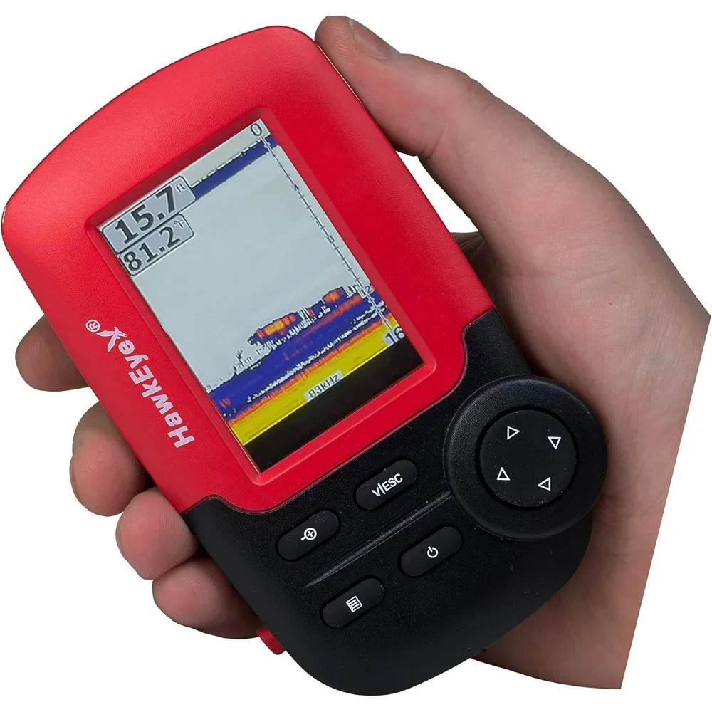 Fishtrax 1C Fish Finder with HD Color Virtuview Display, Black/Red, 2" H x 1.6" W Screen Size
