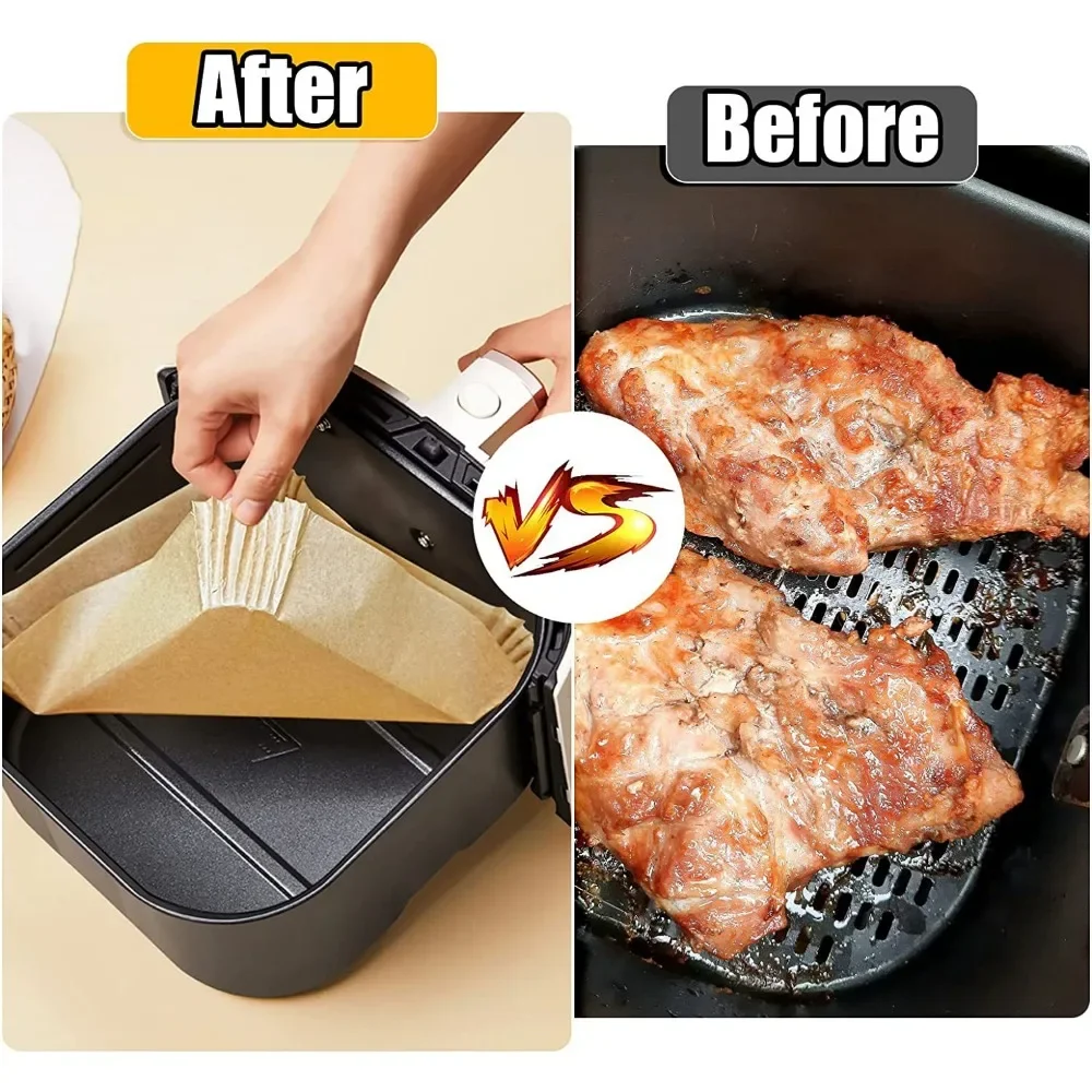 Disposable Airfryer Baking Paper Liner 50/100PCS Kitchen Oven Oil Absorbing Paper Bakeware Non-Stick Baking Mat Tray